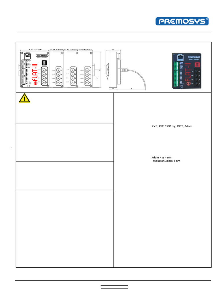 eFLAT-HG-II Light Analyzer Datasheet | PDF | Power Supply | Computing