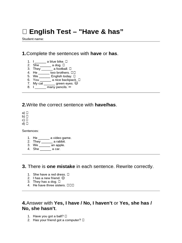 English Test: Using 