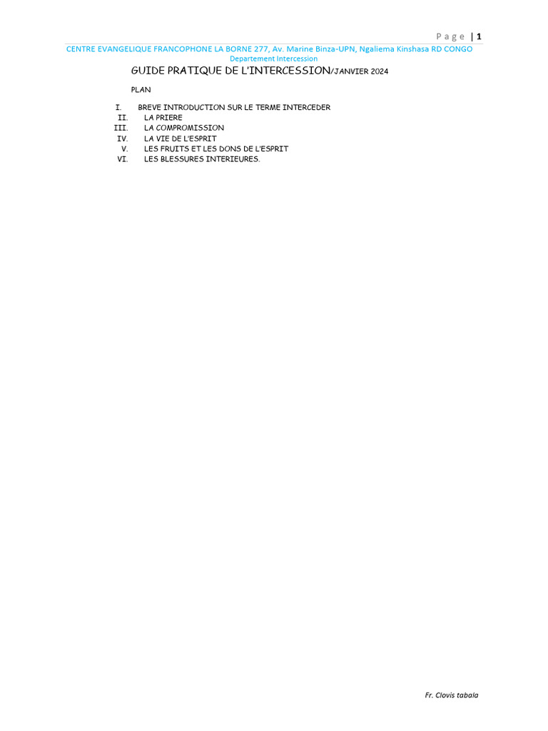 Guide Pratique de l'Intercession 2024 | PDF | Daniel (prophète) | Prière