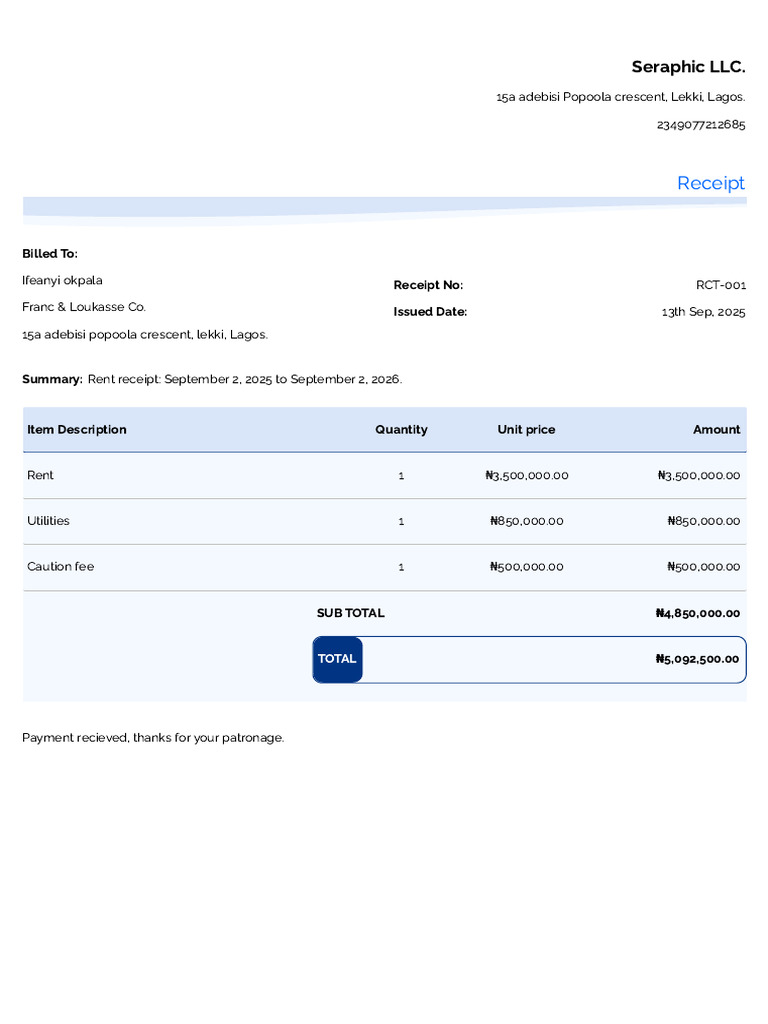 Receipt 5129 | PDF