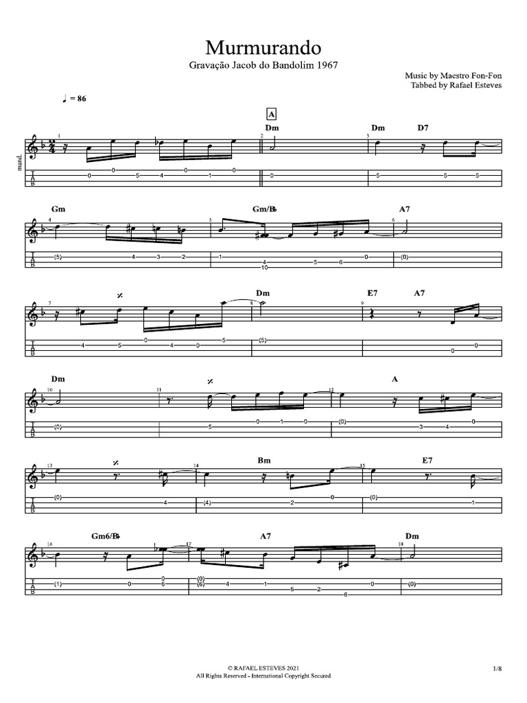 Murmurando - Tablatura (Bandolim) | PDF