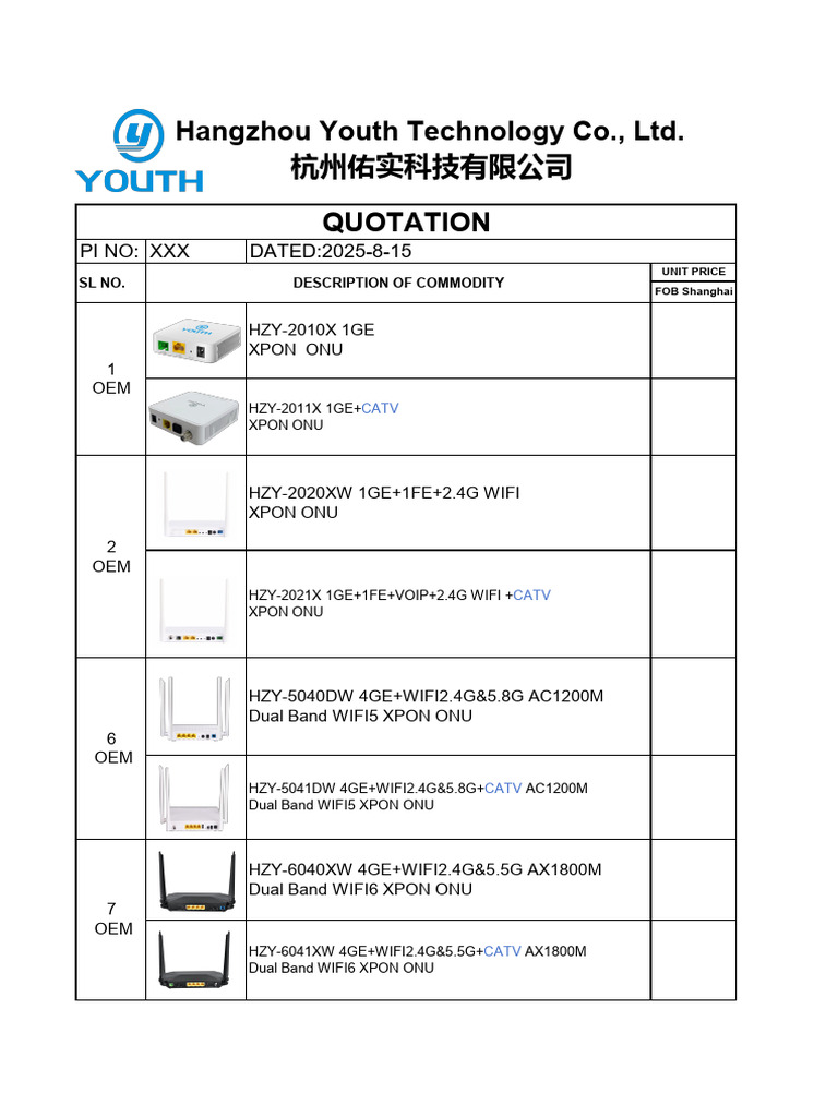 Youth Olt+Onu List | PDF | Telecommunications