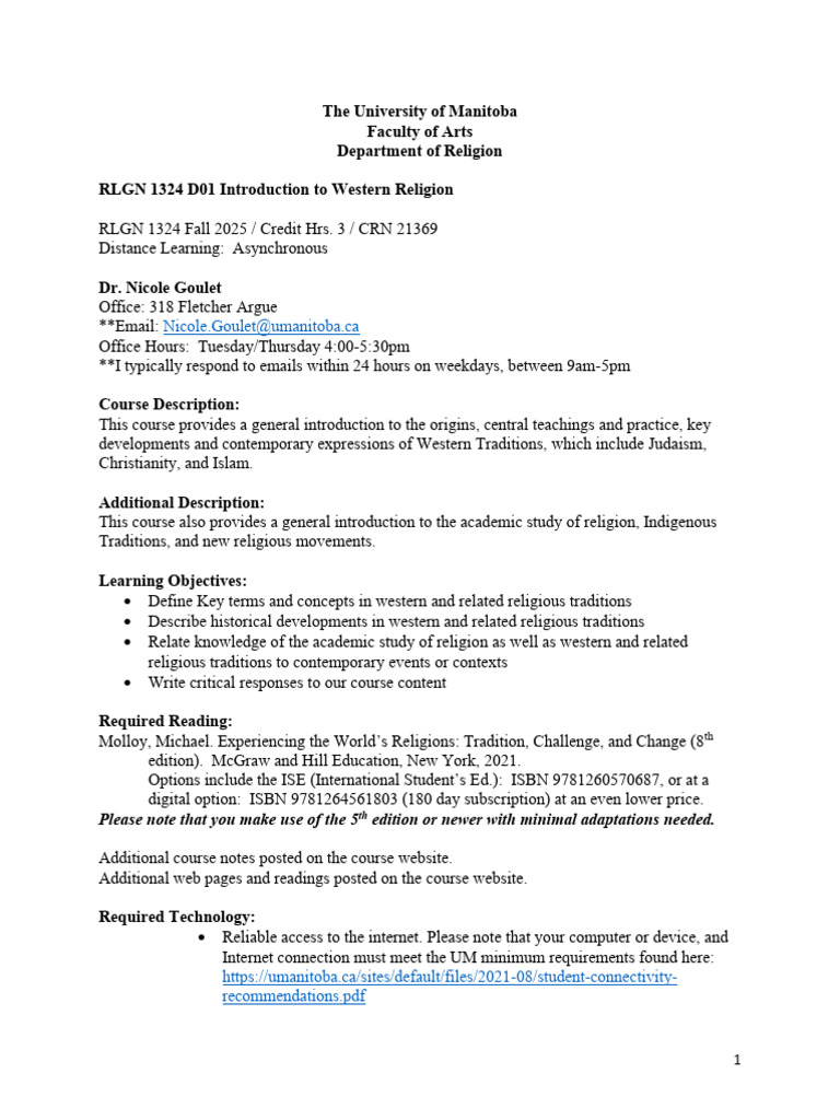 Introduction to Western Religion Course | PDF | Plagiarism | Quiz