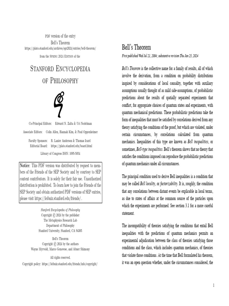 Bell Theorem | PDF | Quantum Entanglement | Theoretical Physics