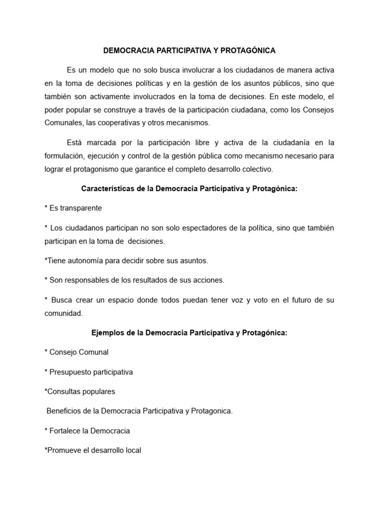 Democracia Participativa | PDF | Democracia | Ideologías políticas