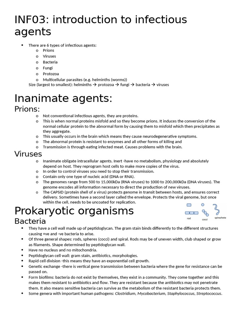Overview of Infectious Agents | PDF | Virus | Bacteria