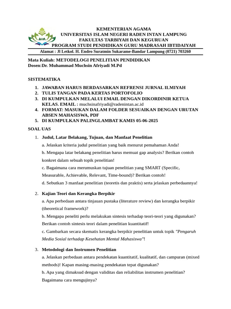 Metodologi Penelitian Pendidikan 2025 | PDF