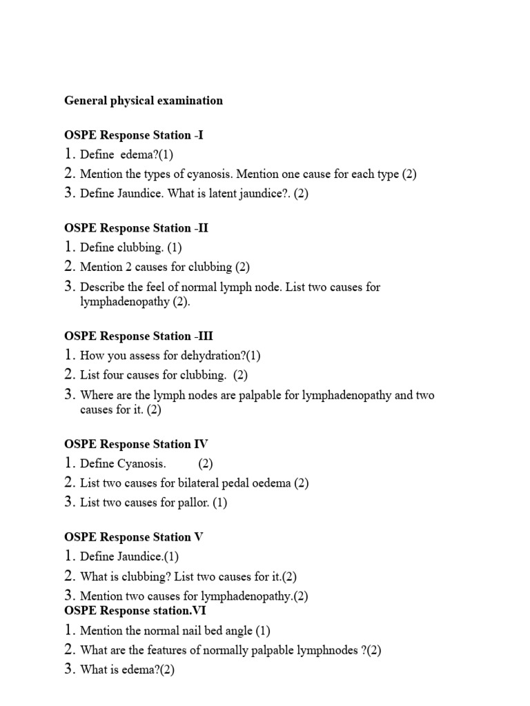 OSPE Response Station 240507 083012 | PDF | Pulse | Heart