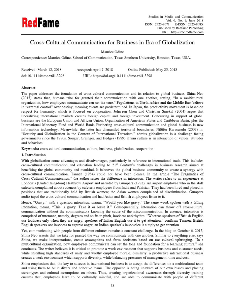 Cross-Cultural Communication in Global Business | PDF | Globalization ...