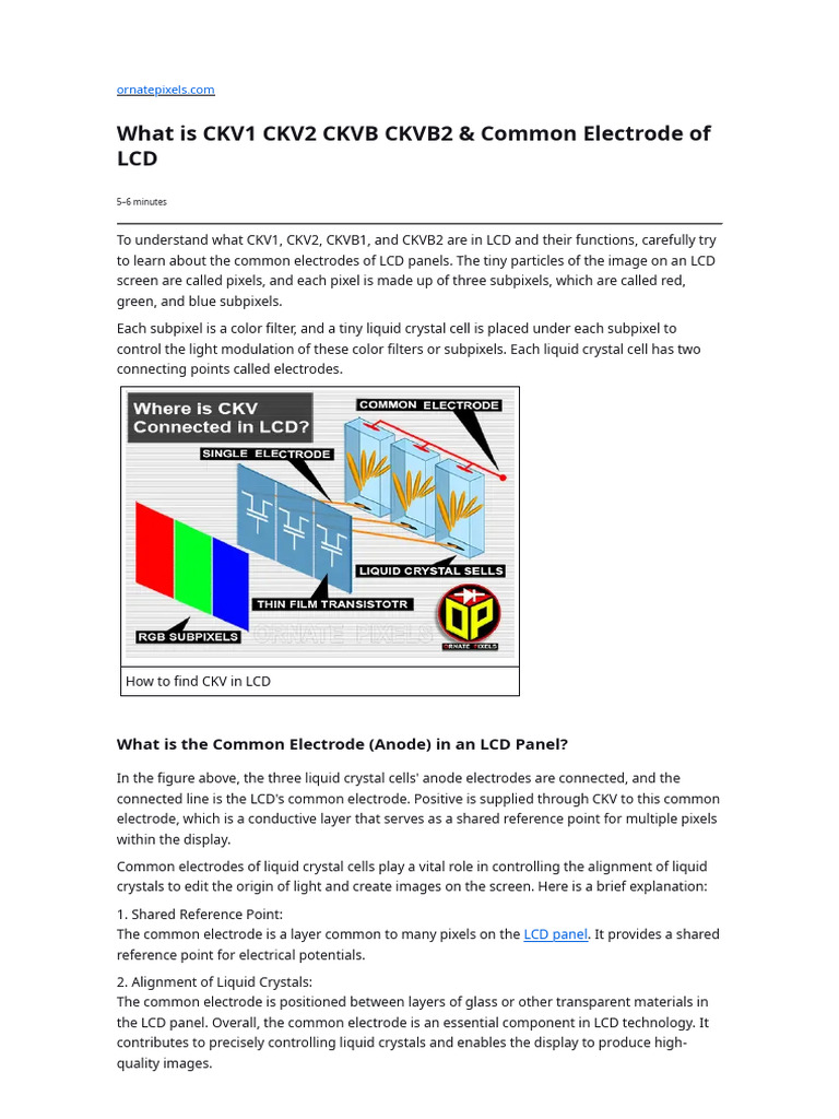 Understanding CKV in LCD Technology | PDF | Liquid Crystal Display | Pixel