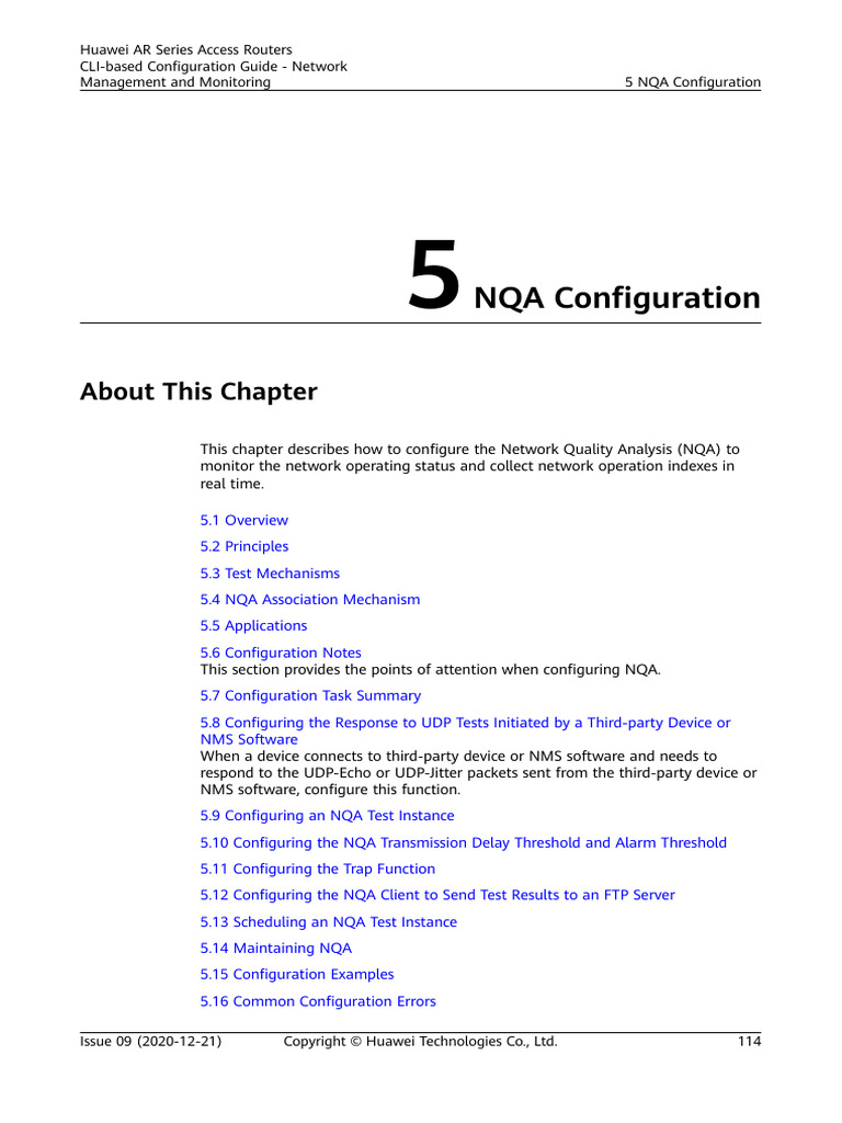 NQA Configuration Guide for Huawei Routers | PDF | Networking ...