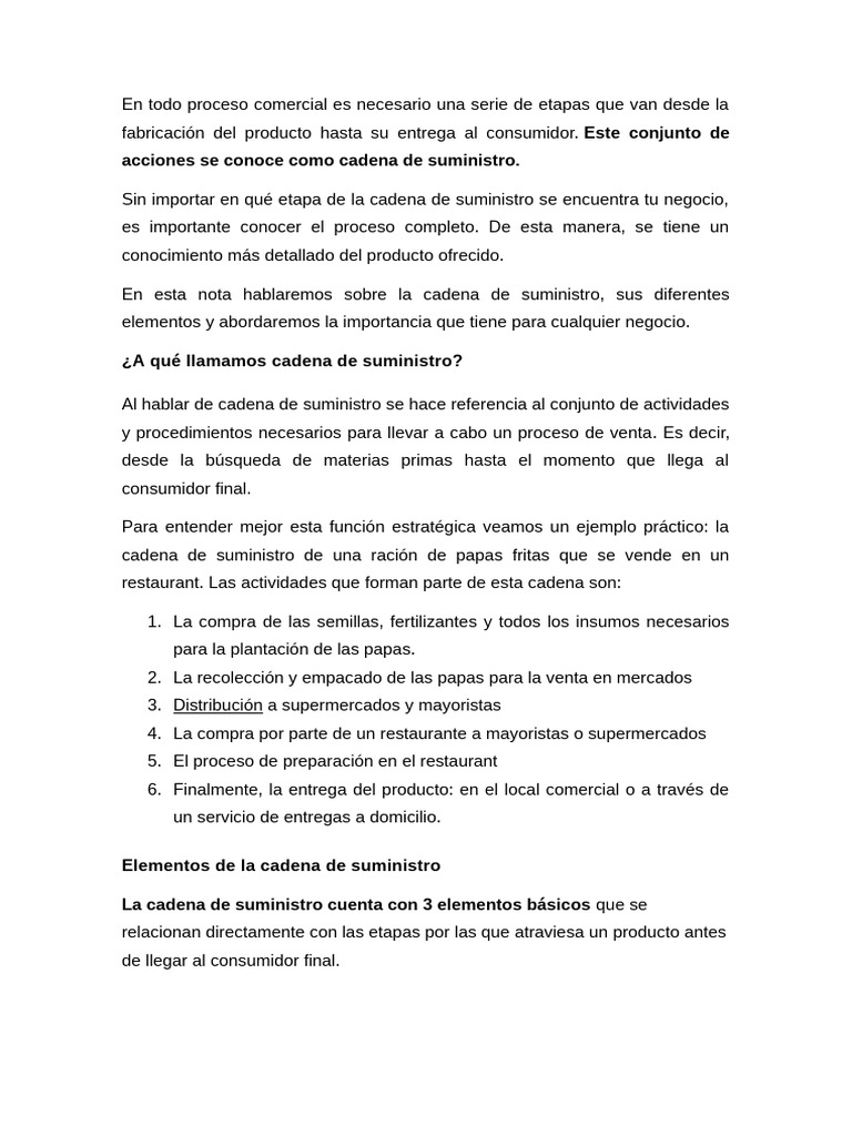 Importancia de la Cadena de Suministro | PDF | Calidad (comercial ...