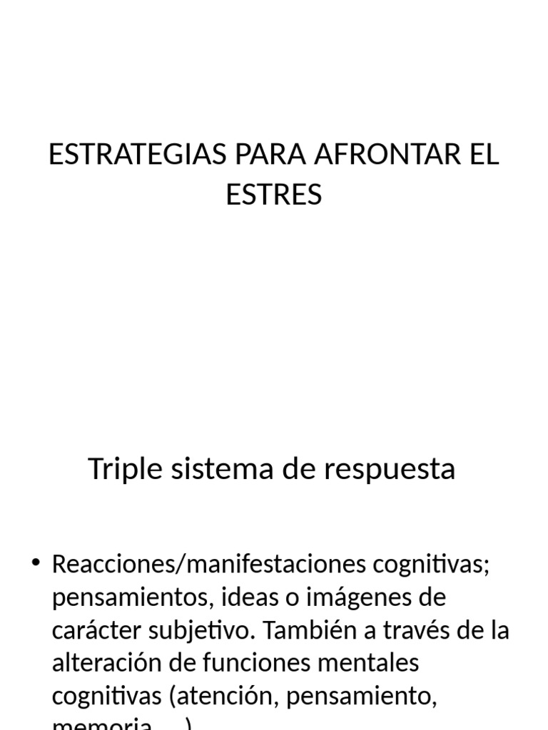 Estrategias para Afrontar El Estres | PDF | Pensamiento | Cognición