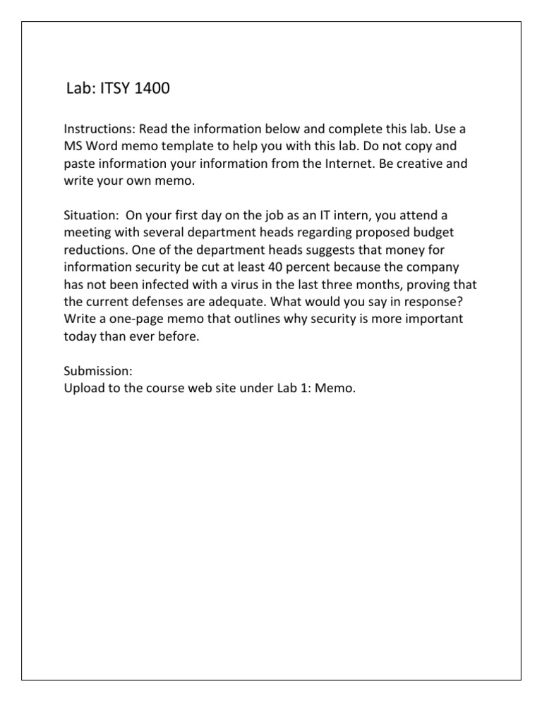 Lab Memo | PDF