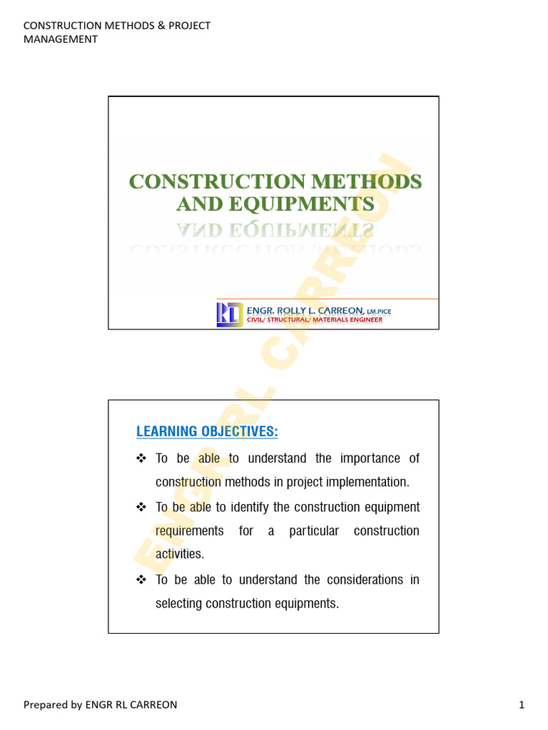 Construction Methods and Equipment | PDF | Heavy Equipment
