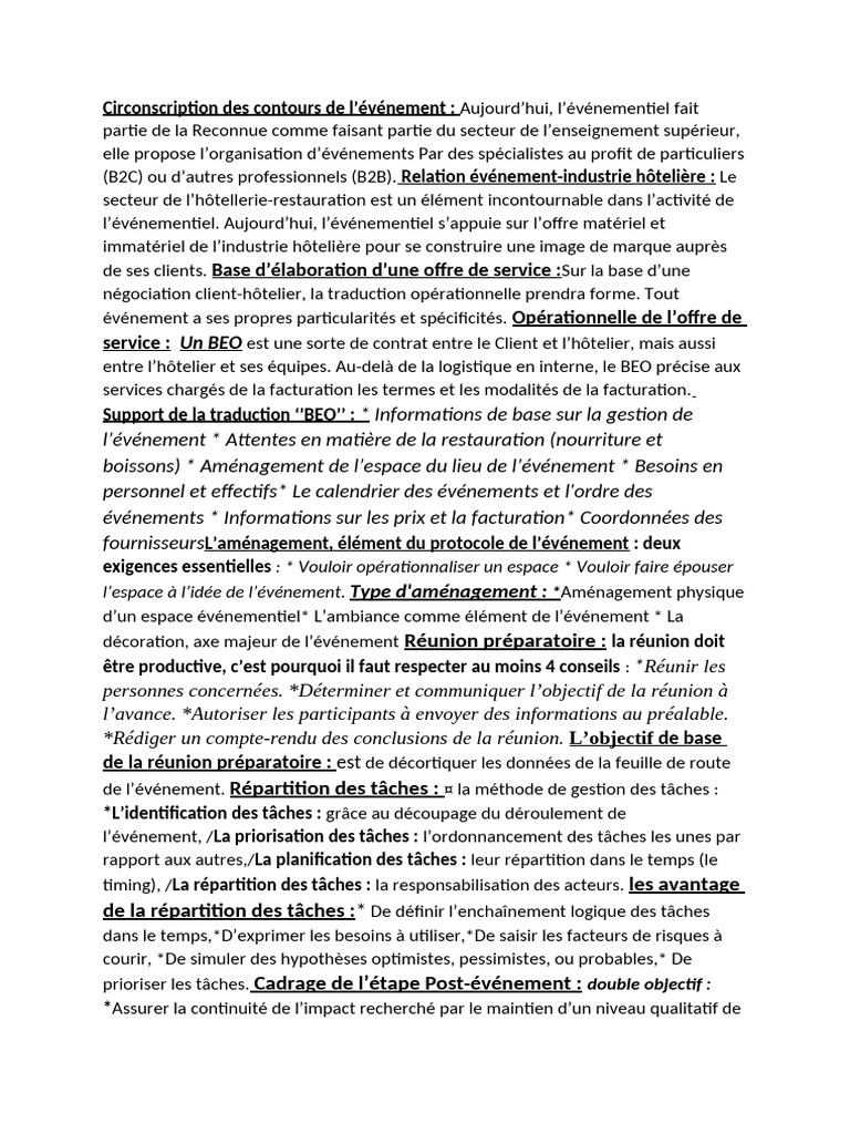 Organisation d'événements Guide complet PDF Budget — free download