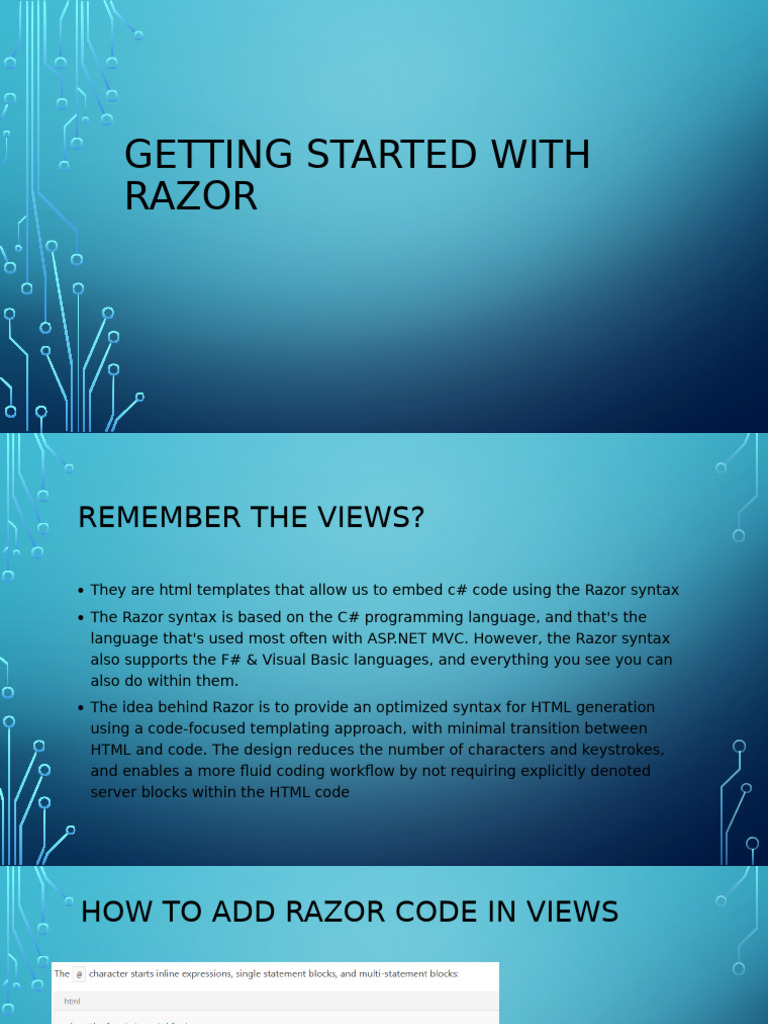 Razor - Introduction (2024) | PDF