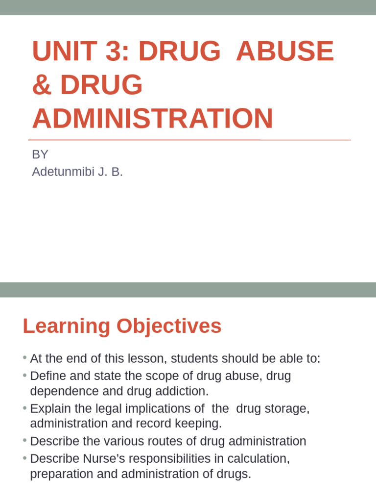 ND I Unit 3 Drug Abuse | PDF | Substance Dependence | Substance Abuse