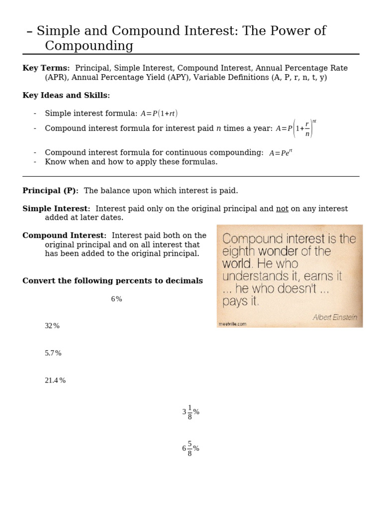 Simple vs. Compound Interest Explained | PDF | Interest | Compound Interest