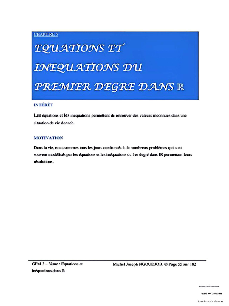 Équations Et Inéquations Dans R Et R PDF — free download