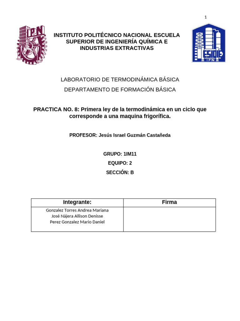 Practica 8 Termodinamica8888888888888888888888888 | PDF | Mercurio ...