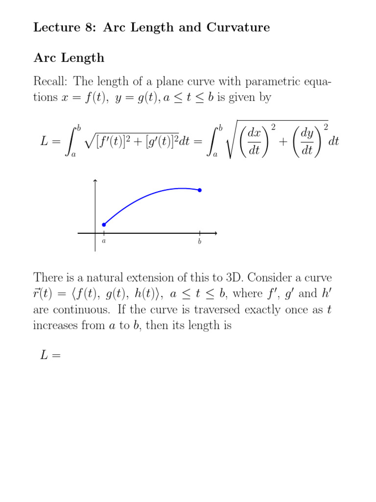 Arc Length and Curvature Explained | PDF | Curvature | Curve