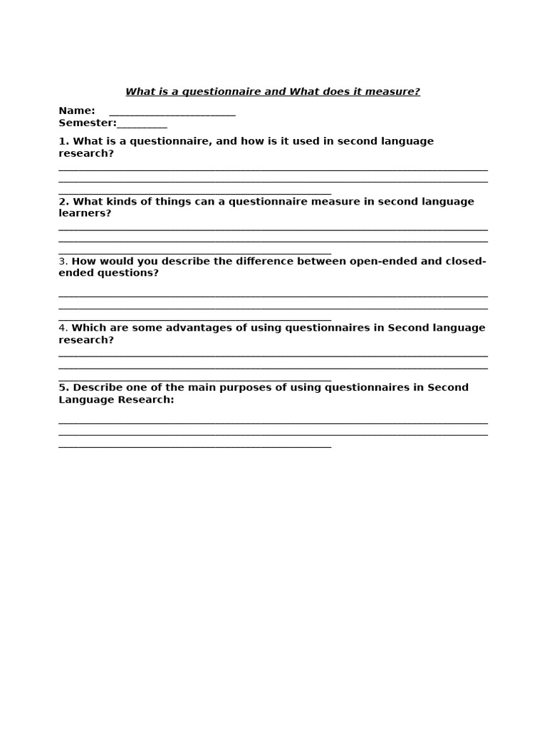 Understanding Questionnaires in Language Research | PDF