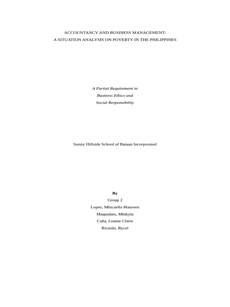 Poverty Analysis in the Philippines | PDF | Poverty | Poverty ...