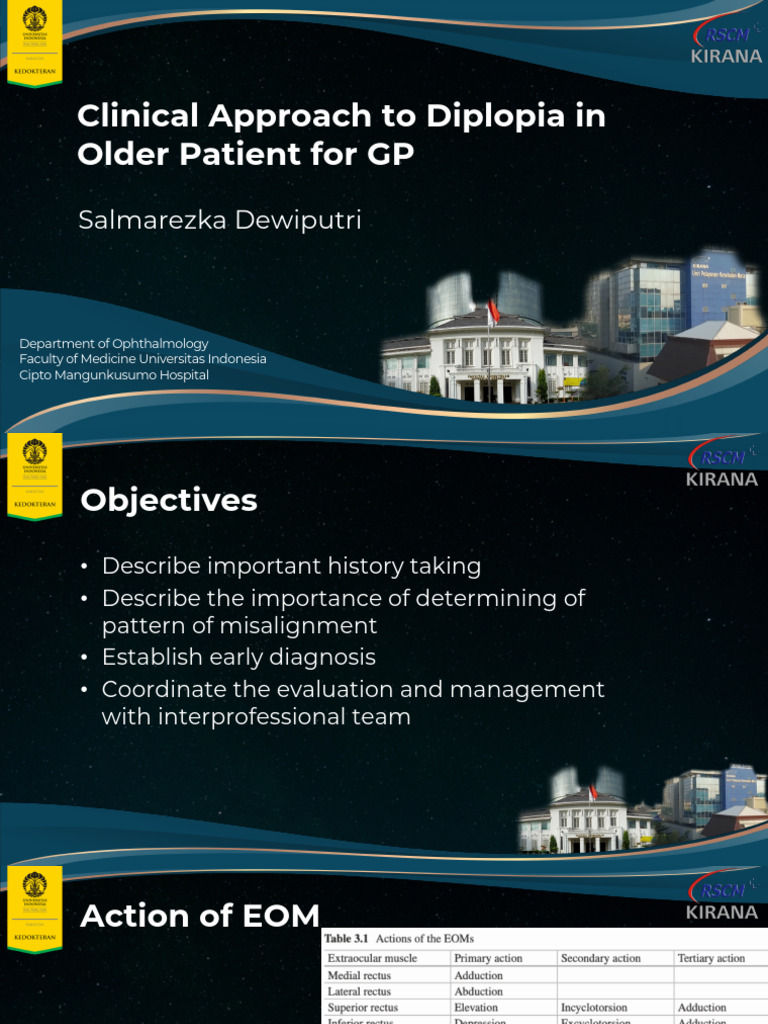 Clinical Approach To Diplopia in Older Patient For GP Sclera 2024 | PDF ...