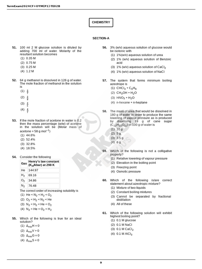 DPP 02 Solution | PDF | Chemical Substances | Scientific Phenomena