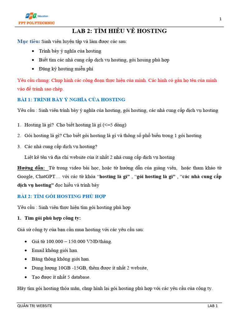 Lab+2+ +Tim+Hieu+Ve+Hosting | PDF