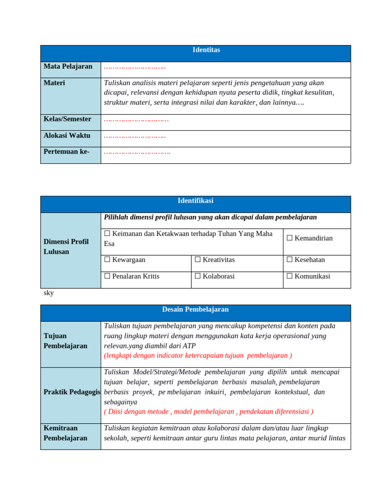 Contoh Kerangka RPM 2025 | PDF