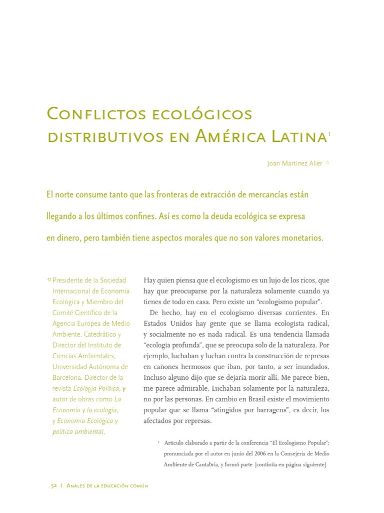 Martinez - Allier Conflictos Ecológicos Distributivos en América Latina ...