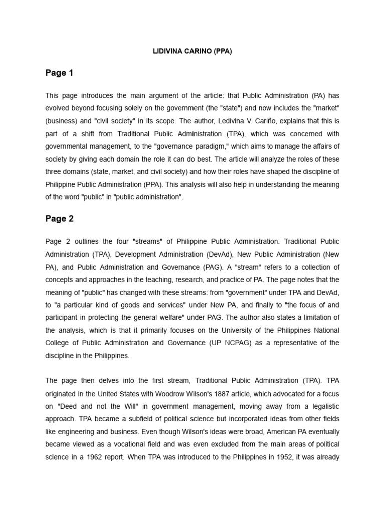 Evolution of Philippine Public Administration | PDF | Governance ...