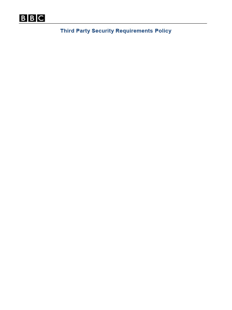 BBC Third Party Security Requirements Policy | PDF | Information ...