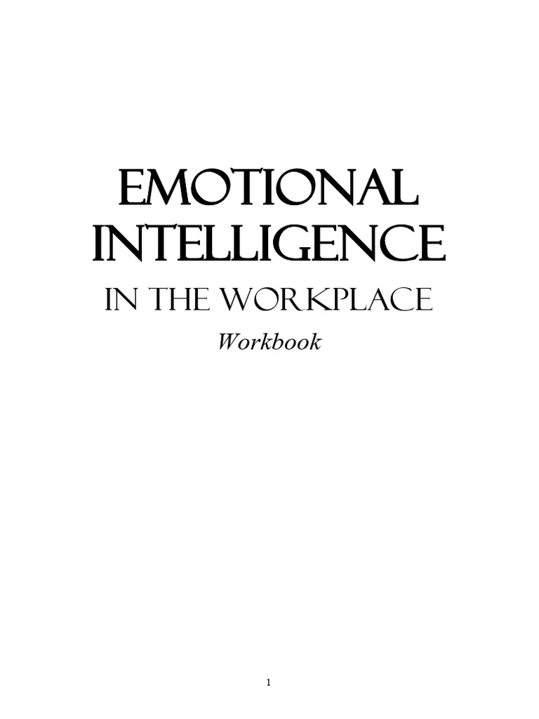 Workplace Emotional Intelligence Workbook | PDF | Emotional ...