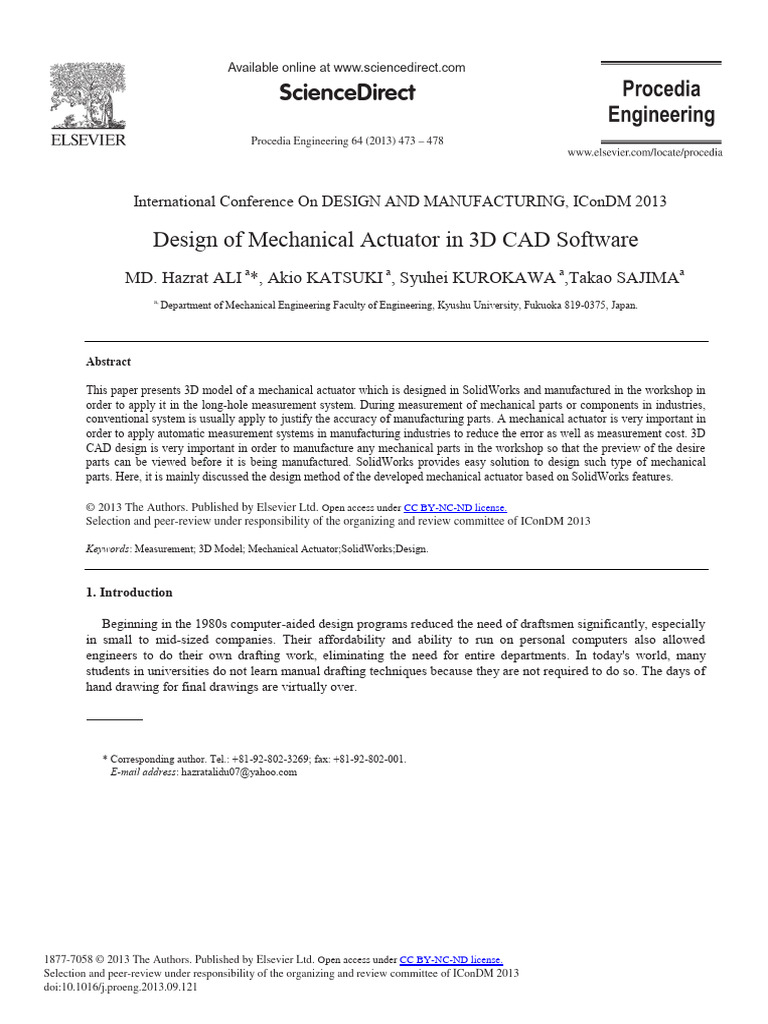 3D CAD Design of Mechanical Actuator | PDF | Computer Aided Design | Gear