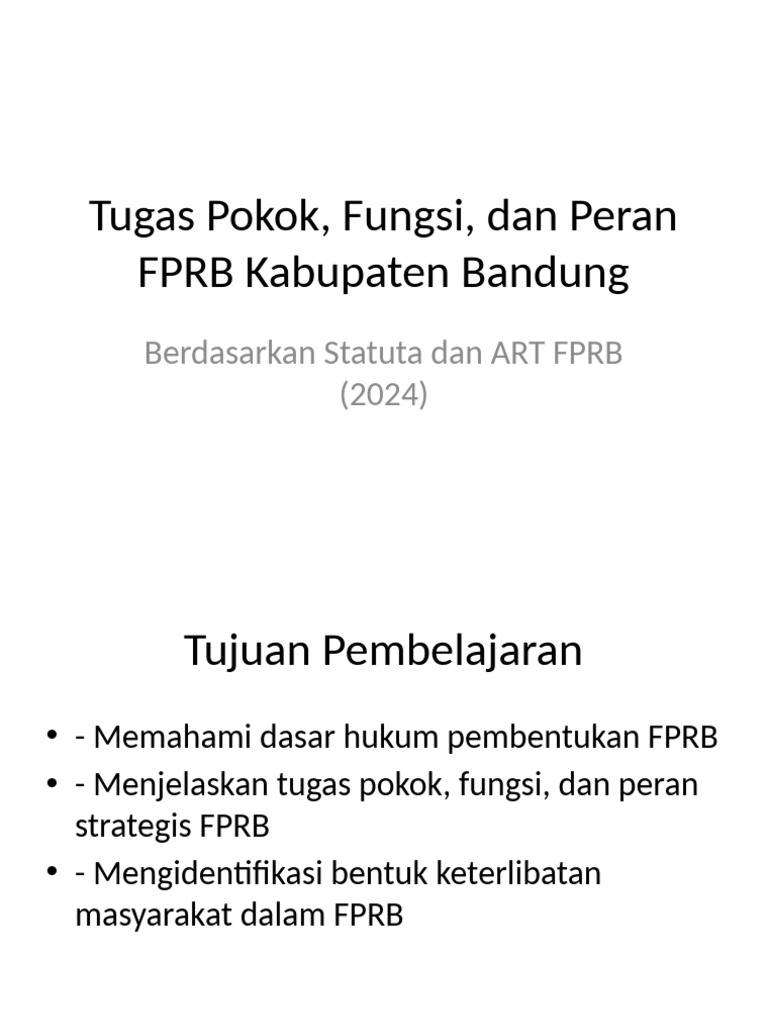 Materi FPRB KabBandung 2024 | PDF