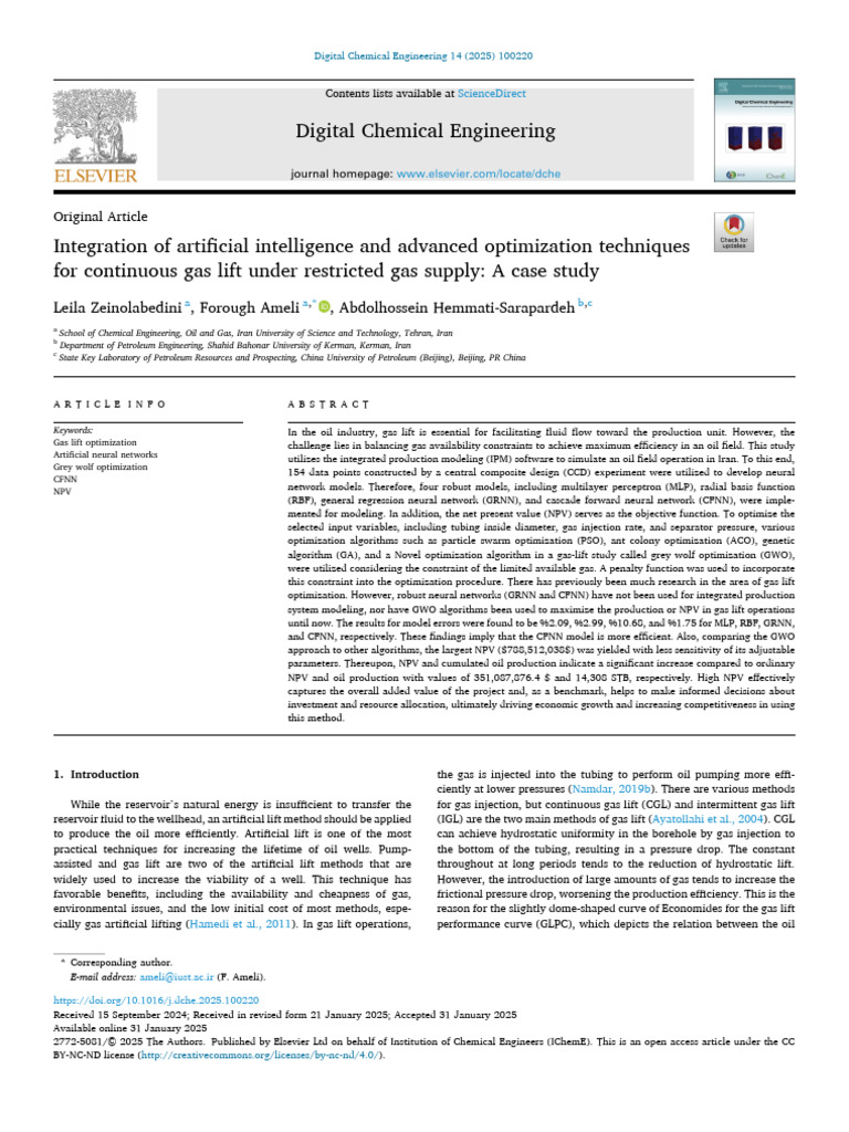 AI-Driven Gas Lift Optimization Techniques | PDF | Mathematical ...