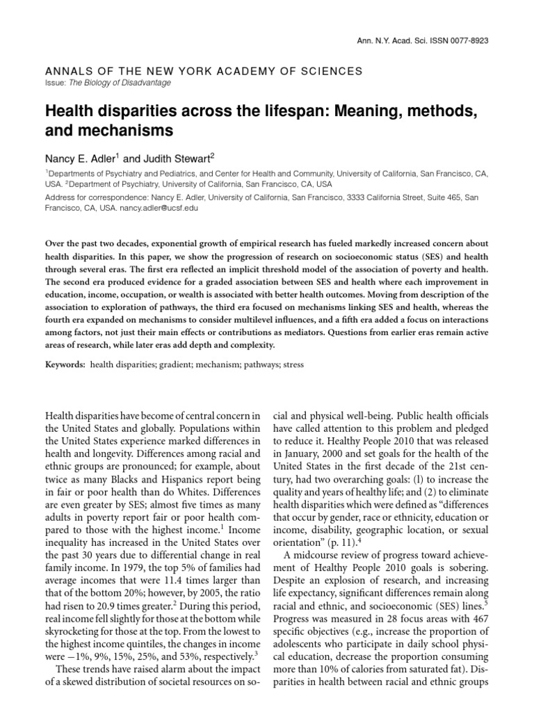 Understanding Health Disparities | PDF | Socioeconomic Status | Health ...
