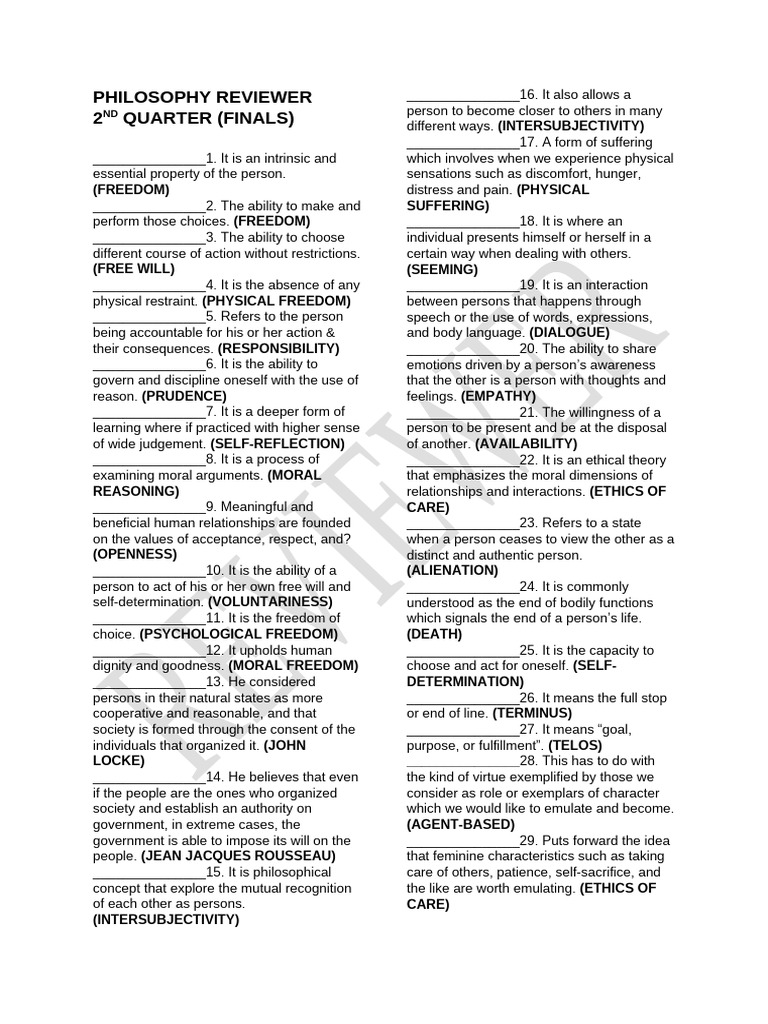 Reviewer in Philosophy REVISED | PDF | Suffering | Society