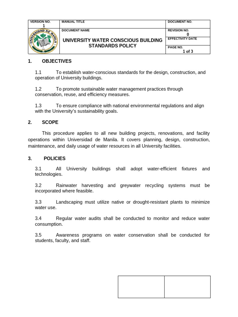 6.3.4 - SDG No. 6 Proposed University Water-Conscious Building ...