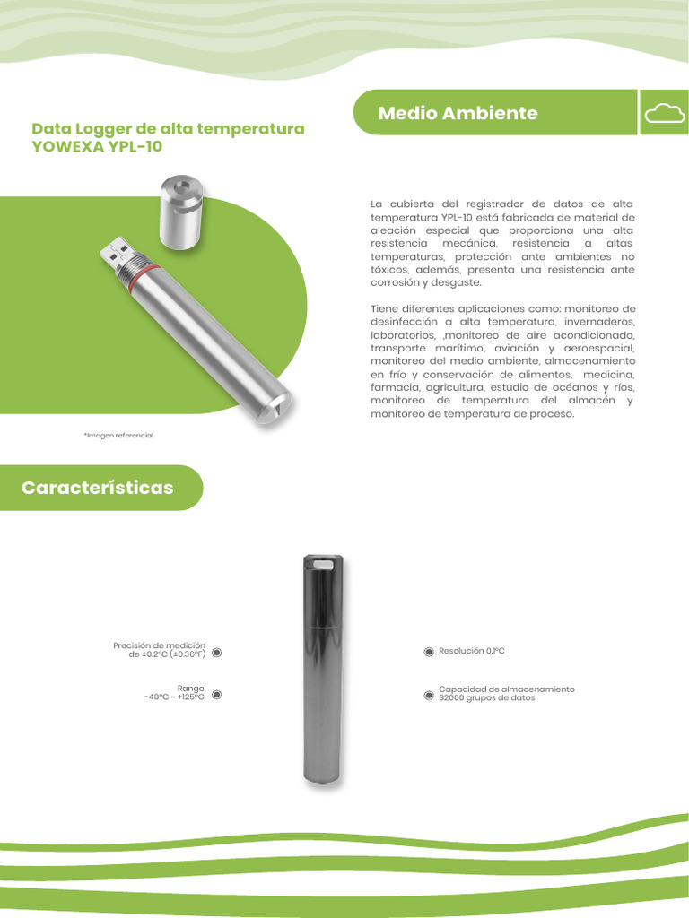 Data Logger YOWEXA YPL-10 Alta Temperatura | PDF