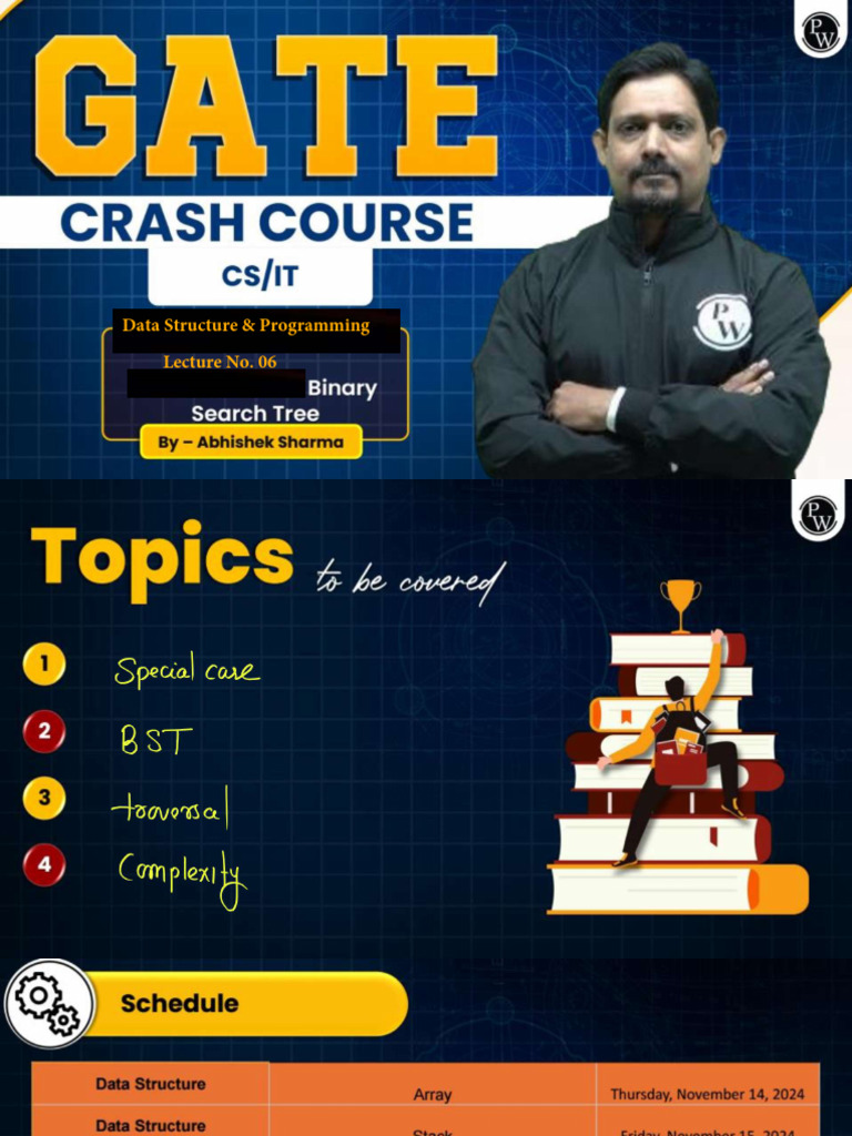 Binary Search Tree (Lec 06) - Class Notes | PDF