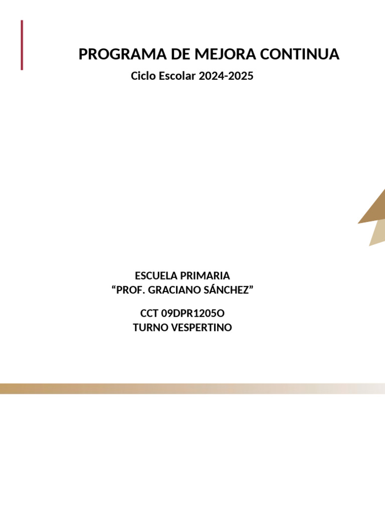 Programa de Mejora Continua 2024-2025 | PDF | Enseñando | Evaluación