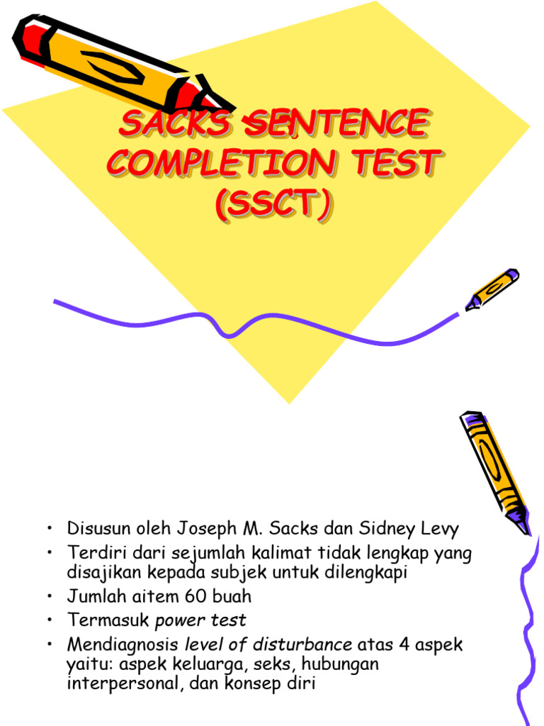 Pengantar Sacks Sentence Completion Test | PDF
