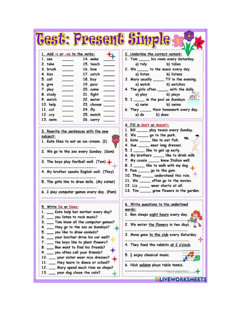 Simple Present Exercises | PDF