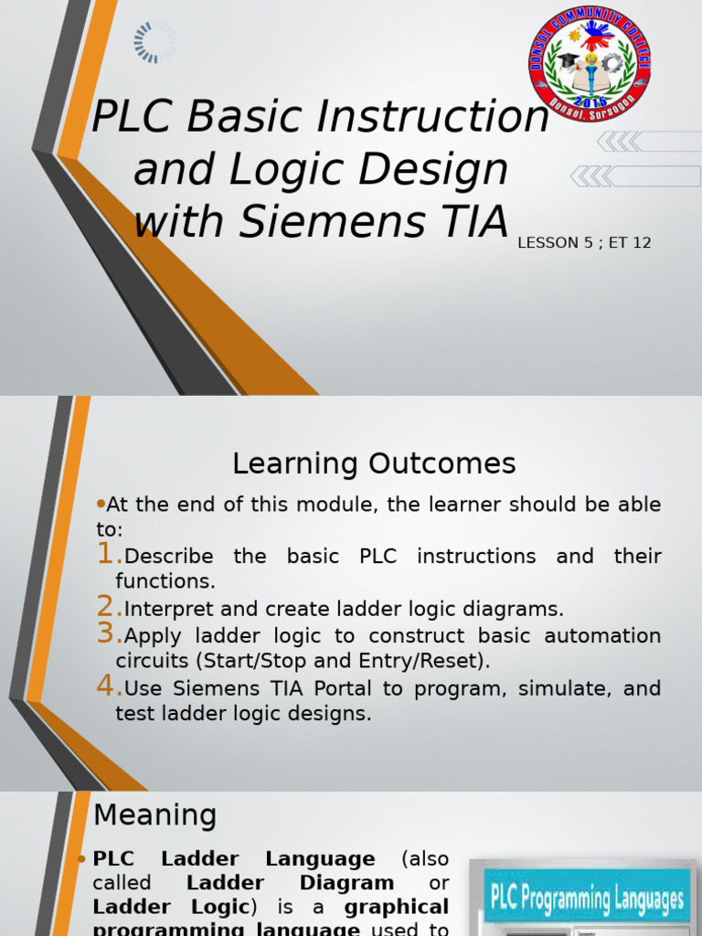 PLC Ladder Logic Basics with Siemens TIA | PDF | Programmable Logic ...