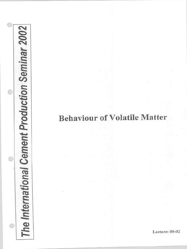 18 Behaviour of Volatile Matter | PDF