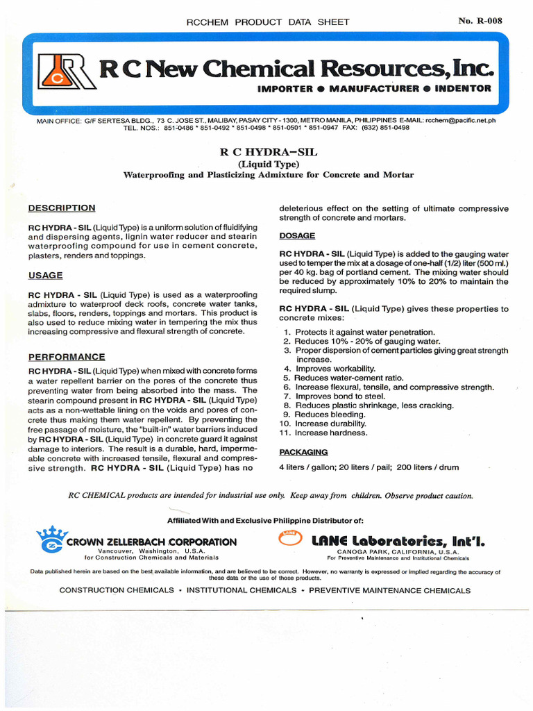 RC Hydrasil (Liquid) | PDF